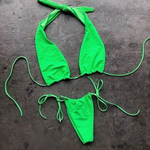 Nouveau maillot de bain personnalisé pour femme, une pièce, taille haute, bikini texturé, service OEM, imprimé pois XL, micro-soutien-gorge à lanières en V sur le devant, antibactérien - Product Image 6