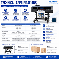 Imprimante DTF UV entièrement automatique industrielle HANYING 600 mm 4 têtes I3200 CMYK Blanc Vernis pour impression d'autocollants AB