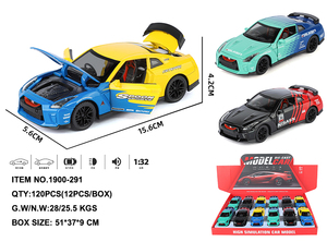 Nouveau produit 2025 : Décalcomanies Wellborn GTR, Supercar en métal moulé sous pression à l'échelle 1:32 avec effets sonores et lumineux, fonction de recul et design 4 portes - Product Image 2