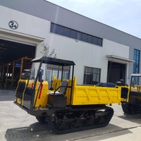 Dumper hydraulique professionnel de 5 tonnes sur chenilles tout-terrain avec chenilles en caoutchouc pour la construction en verger et l'agriculture