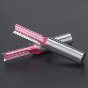 Tideway Woodworking Tools Industrial Grade 1/2 Shank 2 Flutes Carbide Tipped CNC Milling Straight Plunge Router Bit for Wood