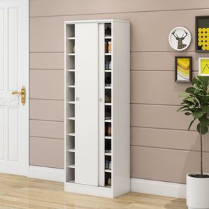 Zapatero Deslizante Blanco, Moderno y Ahorrador de Espacio con Estantes de Múltiples Niveles para Entrada y Pasillo - Product Image 6