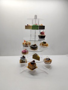 Rõ ràng Acrylic cupcake đứng món tráng miệng tháp chủ hiển thị với cơ sở cho bữa tiệc cưới bữa ăn tối bánh đứng - Product Image 2