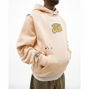 Sudadera con capucha de gran tamaño personalizada para hombre Temporada de Otoño de longitud larga Sudadera con capucha de lana sólida Serigrafía - Product Image 1