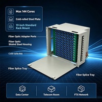 Distribuidor de Fibra Óptica de Alta Densidad con Adaptador SC de 144 Núcleos, Montaje en Rack de 19 Pulgadas, ODF para FTTH y Centros de Datos