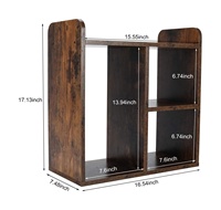 Étagère de bureau robuste sans fil à 3 niveaux, petite bibliothèque autoportante en bois, organisateur de fournitures de bureau à poser sur table pour salle d'étude