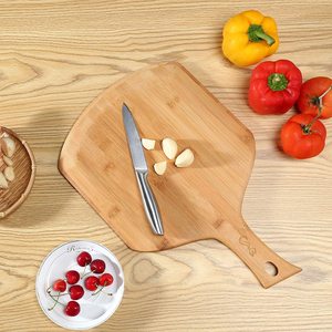 Planche à pizza en bois Weijie, planche à découper en bambou pour steak, pain, fruits, plateau de service 12 pouces, design moderne et simple - Product Image 2