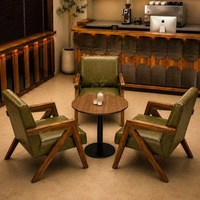 Ensemble canapé et chaises en métal de style médiéval Richard One-Table Two-Chair - Idéal pour salon, balcon, maison, hôtel - Table et chaises décontractées avec dossier