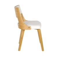 Meubles de Restaurant antique de bonne conception nordique chaises de salle à manger bois de ferme avec pieds en bois cuir moderne du milieu du siècle blanc