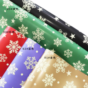 Custom Christmas Eve Waterproof Coated PE Metallized Recyclable Flower <b>Wrapping</b> <b>Paper</b> Roll 57x57cm Gift Bouquet <b>Wrapping</b> - Product Image 1