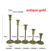Porte-bougie conique vintage en fer doré, bronze, argenté, blanc, antique, pour décoration de mariage, centres de table
