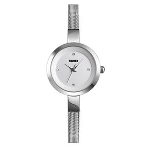 Montre-bracelet à quartz ultra-fine pour femme Skmei avec cadran or rose, bracelet en acier inoxydable, style décontracté, étanche, pour le travail - Product Image 2