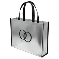 Sac Non tissé métallique d'épicerie logo design durable de qualité supérieure laminage PP laser doré