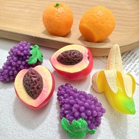 Mini Figuras de Frutas de Resina, Uvas, Plátanos, Naranjas, Melocotones, Adornos para Manualidades, Decoración de Micropaisajes