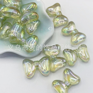 Wholesale 28x20mm Iridescent Bow Acrylic <b>Beads</b> For Jewelry Making Yiwu Origin Summer 2024 - Product Image 1