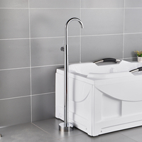 Robinet de sol en laiton à commande unique, mitigeur eau chaude et froide pour baignoire