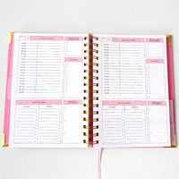 Carnet professionnel personnalisé rose à couverture rigide avec estampage à chaud doré, journal intime personnalisé pour filles, idéal pour cadeau de papeterie et impression.