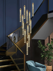 Salon grand lustre Duplex escalier appartement Loft Villa tournant pour escalier Long lustre - Product Image 5