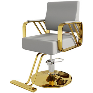 Fauteuil de salon de coiffure haut de gamme Zs, pivotant et réglable en hauteur, en acier inoxydable et métal noir, chaise de barbier - Product Image 1