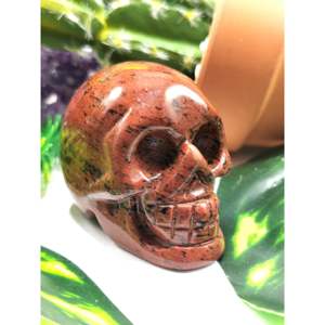 Crâne en pierre d'obsidienne acajou naturelle - reiki/chakra/guérison - artisanat en cristal - poids 75 g (0,17 lb) et 1,5 pouces - Product Image 1