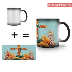Mug en céramique noir givré 11oz, tasse magique changeant de couleur à la chaleur, pour café, thé, boissons - Product Image 4