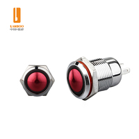 LANBOO 12 mm Aluminiumoxid schwarz mit rot/grün/blau heller LED-Beleuchtung Selbstverriegelung/Reset 1NO Metalldruckschalter