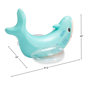 Flotador Inflable de PVC Grueso y Duradero con Forma de Tiburón para Piscina, con Asas, Balsa de Natación con Forma de Animal, Juguetes para Fiestas Acuáticas para Niños y Adultos - Product Image 2