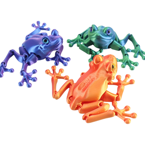 Figurines de grenouilles en plastique imprimées en 3D avec articulations rotatives et flexibles - Jouet éducatif anti-stress pour enfants - Product Image 1