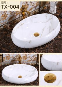 Lavabo de Cerámica Moderno de Lujo Ecológico Fácil de Limpiar con Capacidad de 12L con Patrón de Mármol para <span class=keywords><strong>Encimera</strong></span> - Product Image 6