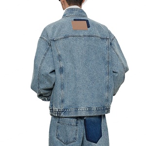 Veste en jean courte pour homme, nouvelle mode, style streetwear, vintage, lavée, 100% coton - Product Image 5