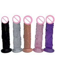 Vente en gros de gros lots de dildos en silicone cristallin personnalisés, réalistes, énormes, faux pénis en gelée pour femmes et hommes, tailles S, M, L, XL, XXL