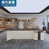 Mobilier de bureau XTLBZ-009 design moderne et luxueux pour PDG et patron de Chine Bureau de directeur et table de patron