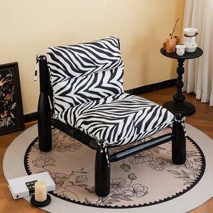 Moderne Mode Vrijetijdsstoel Grenen Houten Frame Met Stoffen Bekleding Comfortabele Loungestoel Voor Woonkamer En Slaapkamer - Product Image 3