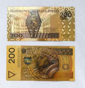 Polônia conjunto completo 6 peças Gold Foil Plated <span class=keywords><strong>Banknote</strong></span> Papel Dinheiro para Home Decor - Product Image 4