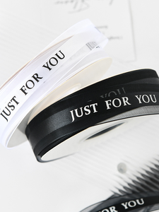 Logo personalizzato 1 pollice maglia poliestere nastro fiore 2.5CM 50 yarde colore solido nastri decorativi all'ingrosso - Product Image 4