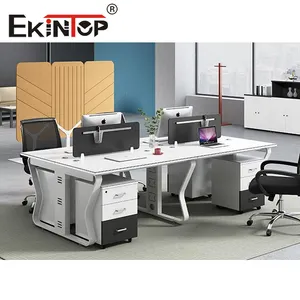 Ekintop新设计小型办公桌办公室现代工作站办公室工作站隔间4人工作站模块化