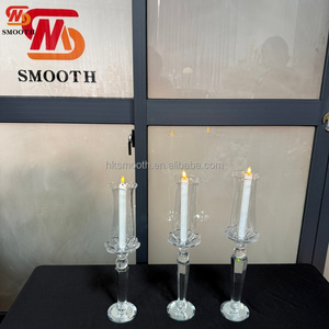 SMOOTH Detachable Clear Crystal Candlestick Set <b>Tall</b> Glass Candle Holder for Wedding Party Banquet <b>Table</b> Centerpiece Decor - Product Image 3