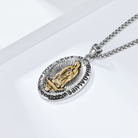 Kalung Liontin Perawan Maria Religius Berlapis Emas, Anti Air, Bahan Stainless Steel 316L, Vintage, Perhiasan Fashion Unisex