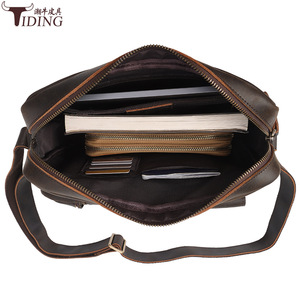 Tiding Men's Crossbody <b>Bag</b> Genuine Leather Dark Brown Durable Outdoor Casual Shoulder <b>Bag</b> Spring 2025 - Product Image 3