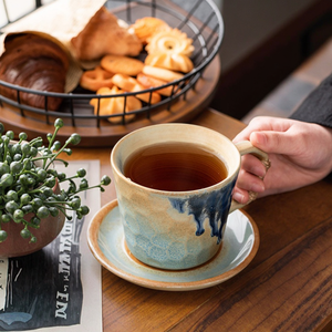 Kingze Tùy Chỉnh 350Ml Đồ Đá Cappuccino Cup Cổ Điển Handmade Gốm <span class=keywords><strong>Espresso</strong></span> Cà Phê Cốc Sữa Cho Quà Tặng Khuyến Mãi - Product Image 4