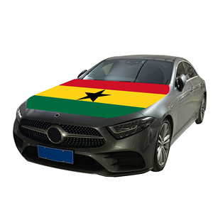 Funda para Capó de Coche con Bandera Nacional de Ghana, Funda para Motor de Coche con Bandera, Venta Directa de Fábrica, Tela de Poliéster - Product Image 1