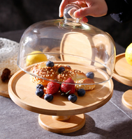 Plateau à Dessert en bois de bambou, 1 pièce, prix d'usine, plateau de présentation sur socle, plaque pour le mariage