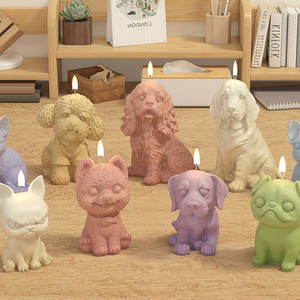 Yuye 3D perro Animal vela molde silicona Animal resina fundición molde cachorro yeso molde arcilla silicona molde para velas de animales - Product Image 4