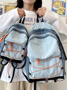 Custom Logo Geometric Fashion Unisex <b>Large</b> Capacity Waterproof Nylon Polyester <b>Backpack</b> for Middle/High <b>School</b> Students Travel - Product Image 6