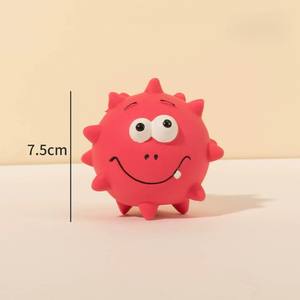 Toptan 7.5cm sevimli karikatür dayanıklı köpek topu oyuncaklar lateks kauçuk interaktif Fetch oyun köpek gıcırtılı top çevre dostu moda - Product Image 3