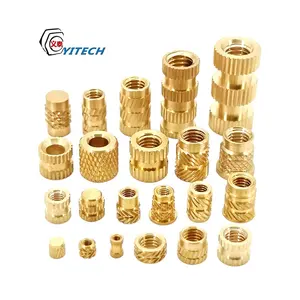 Đai Ốc Chèn Có Khía Bằng Đồng OEM M2 M3 M4 M5 M6 M8 M10 Đai Ốc Đồng Thau Chèn Nhựa Nhà Sản Xuất