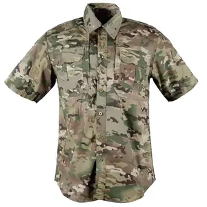 Chemise tactique à manches courtes pour l'extérieur, vêtements de camouflage d'été, respirant, multi-poches, 511