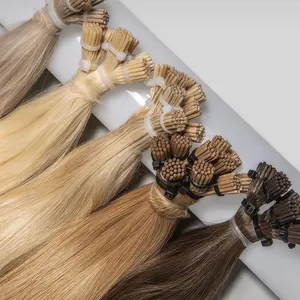 Wholesale Remy Russian 2 Gram U Tip Human Hair Sale Highlights Double Drawn I-Tip Flat Hair Straight I Tip Hair Extension