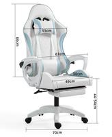Chaise inclinable ergonomique pivotante à dossier haut de haute qualité chaise de jeu d'ordinateur de bureau à domicile réglable avec repose-pieds