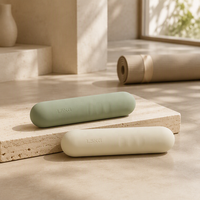 Haltères en silicone de 1,5 kg, doux et mats, pour femmes, Pilates, entraînement à domicile, barre de fitness